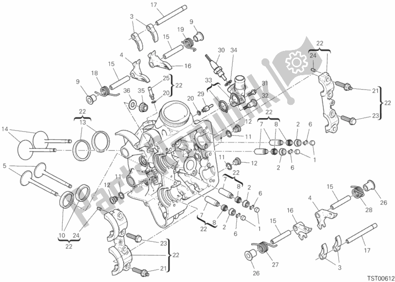 Todas las partes para Culata Horizontal de Ducati Multistrada 1260 ABS 2018